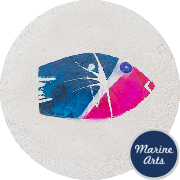 8551PBL - Capiz Cornish Sardines - Pink & Blue 65mm - Single Drilled Hole